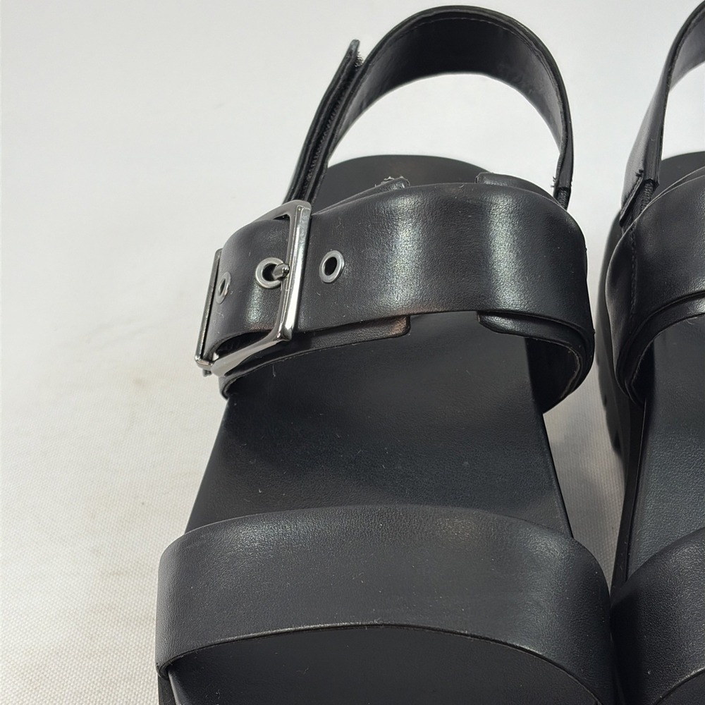 Vionic Torrance Platform Sandals Women's Size 7.5 Black Leather Strappy Orthotic - Picture 8 of 16